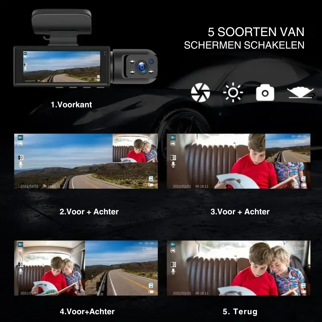 DriveView Pro | Dubbele lens voor volledige dekking